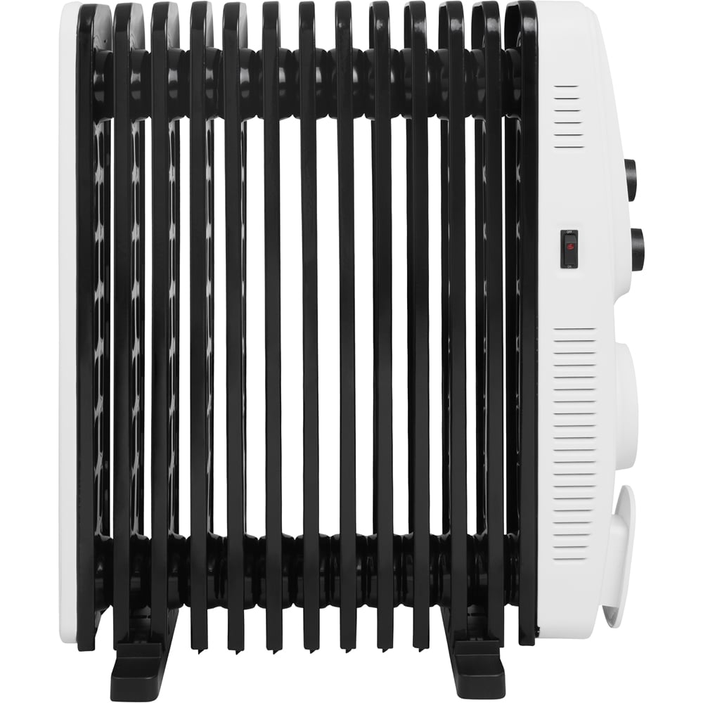 Russell Hobbs RHOFR2403 White and Black 13 Fin Manual Oil Filled Radiator Turbo Fan 2500W Image 3