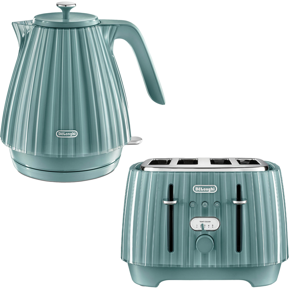 De'Longhi DLPK8 Ballerina Green 1.7L Kettle with 4 Slice Toaster Image 1