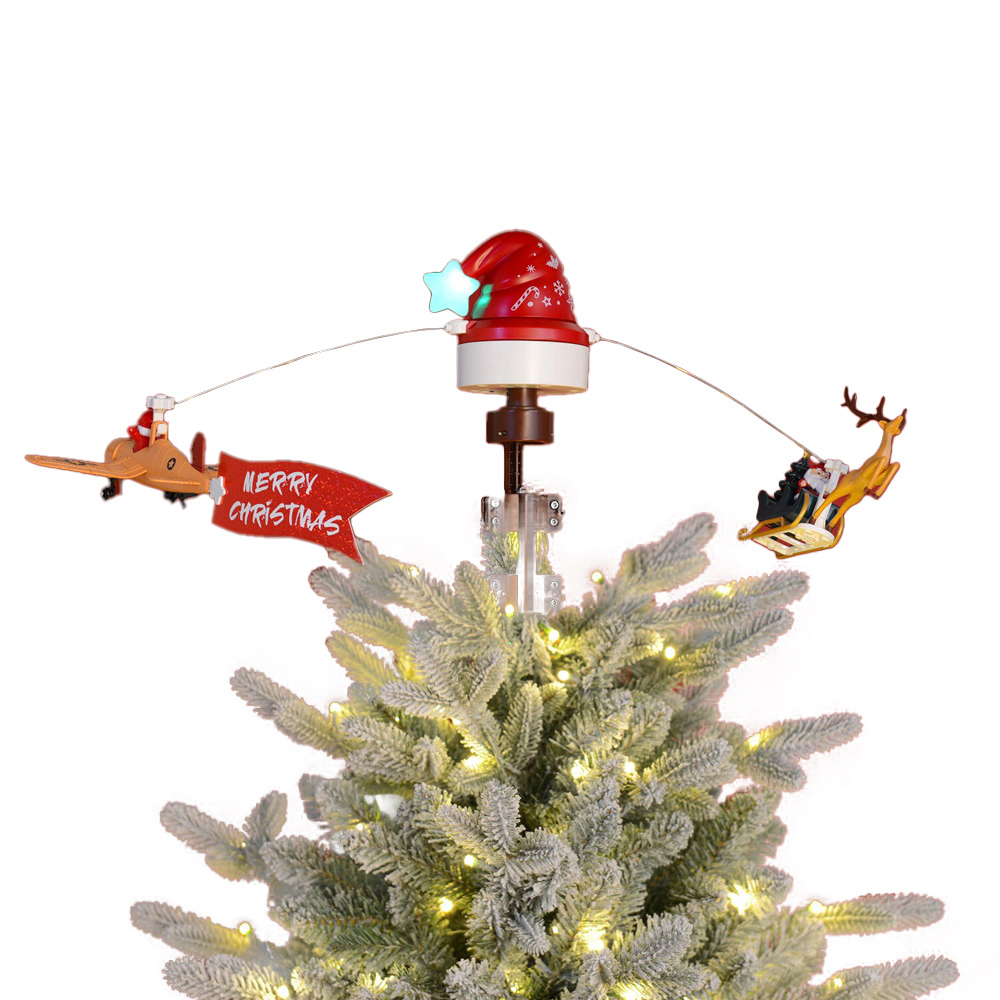 Christmas Santa and Reindeer Tree TopperRed Image 1