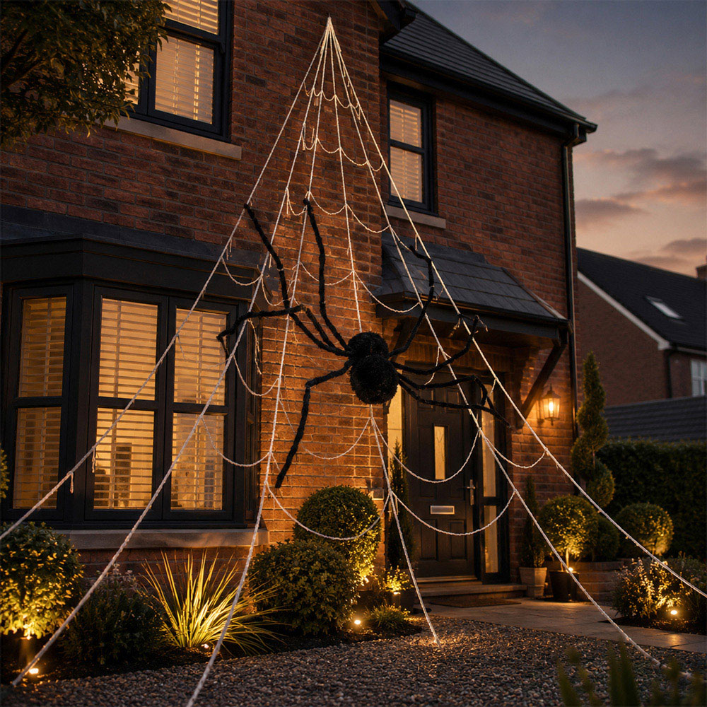 Samuel Alexander Mega Black Spider with Web Outdoor Halloween Decoration 5m Image 2