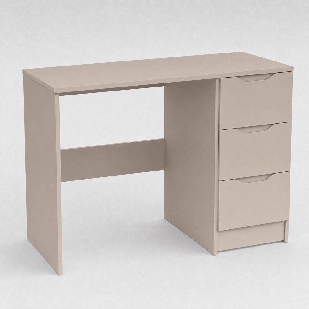 FWStyle Luno 3 Drawer Putty Vanity Dressing Table Image 5