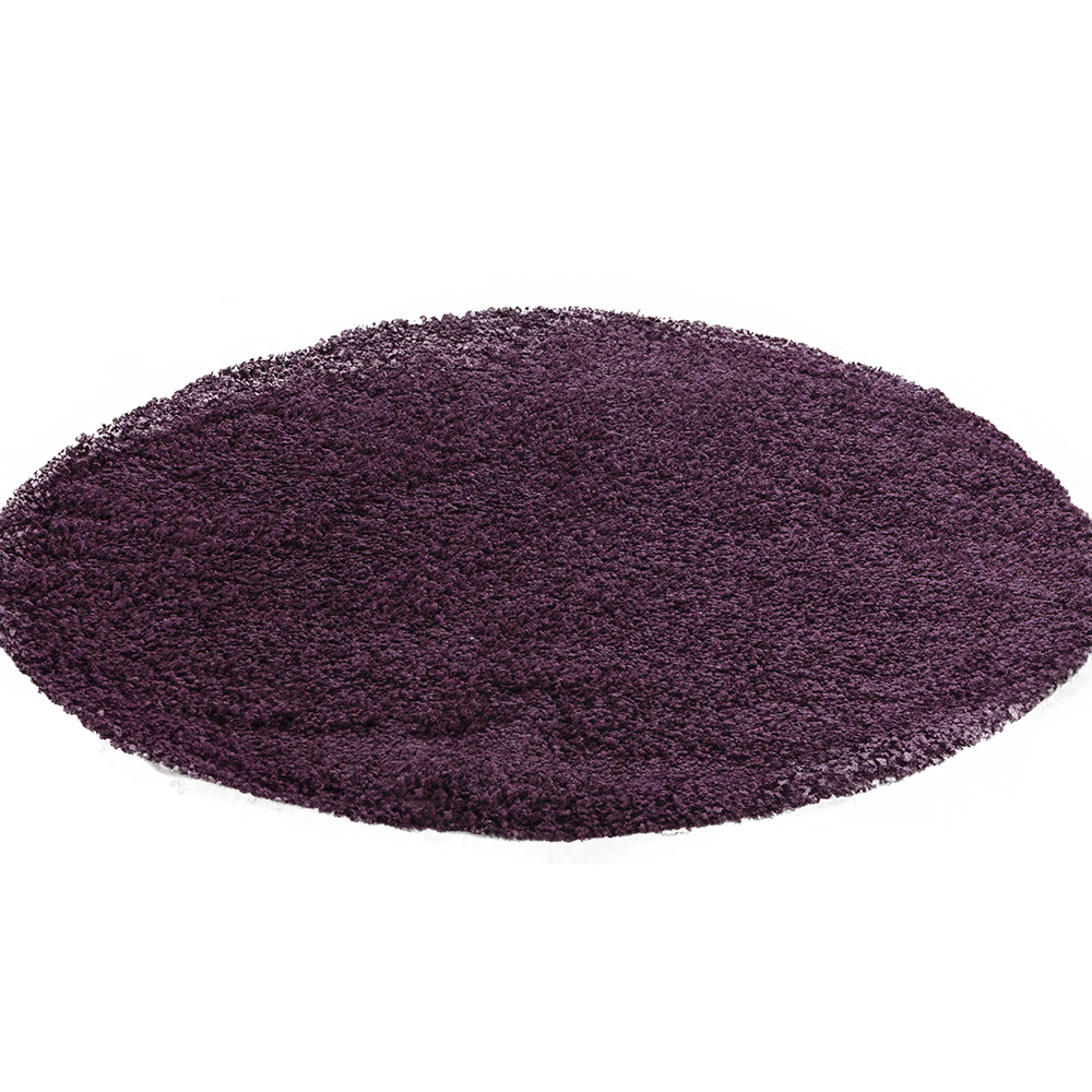 Desire Rugs Oxford Violet Plain Round Shaggy Rug 120 x 120cm Image 1