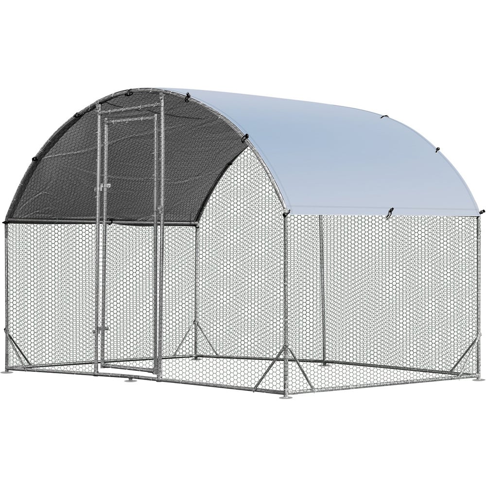 Costway Small Farm Chicken Coop with Cover Image 1