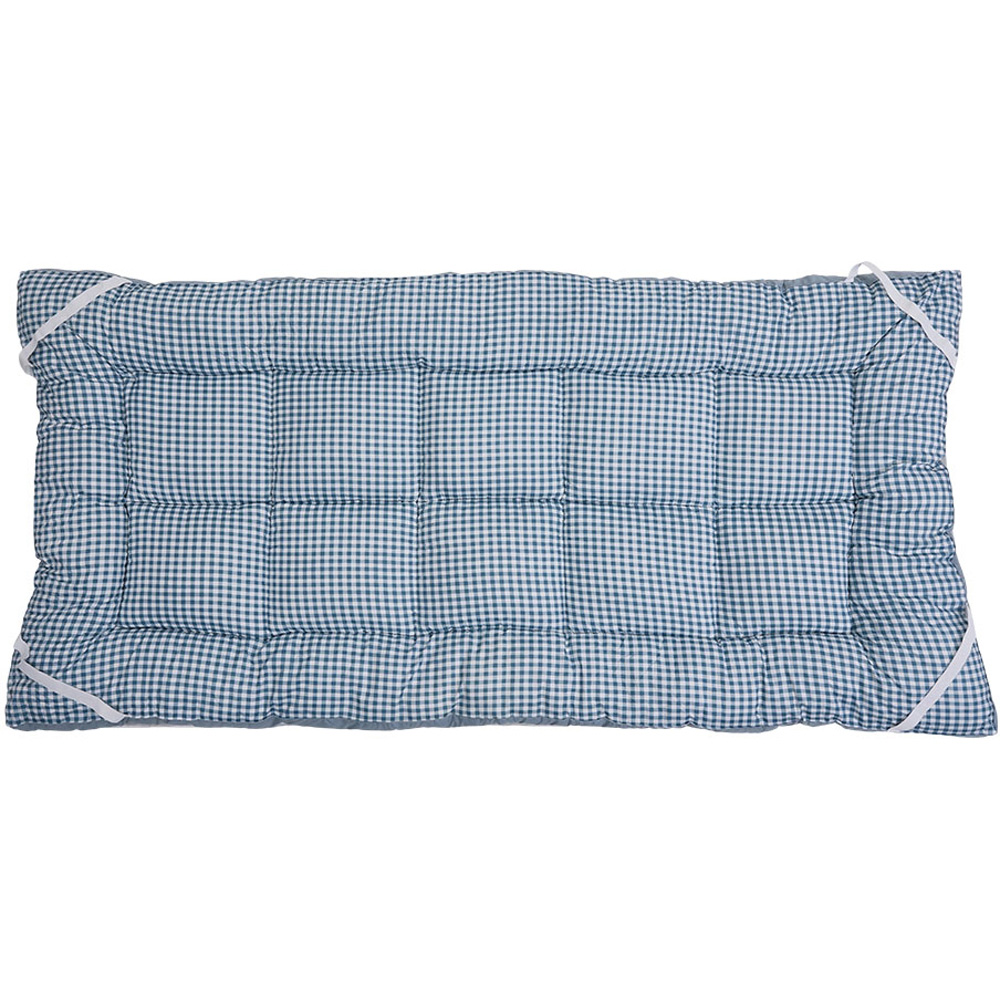 Living and Home Double Blue Plaid Quilted Mattress Topper Image 4