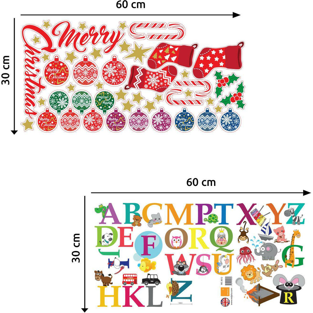 Walplus C is for Christmas Self Adhesive Wall Sticker 90 Piece Image 4