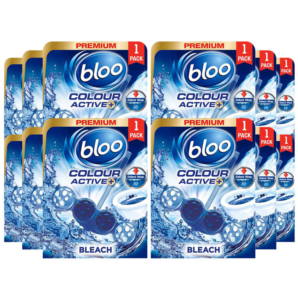 Bloo Colour Active Bleach Anti Limescale Toilet Rim Block 50g 12 Pack Image 1