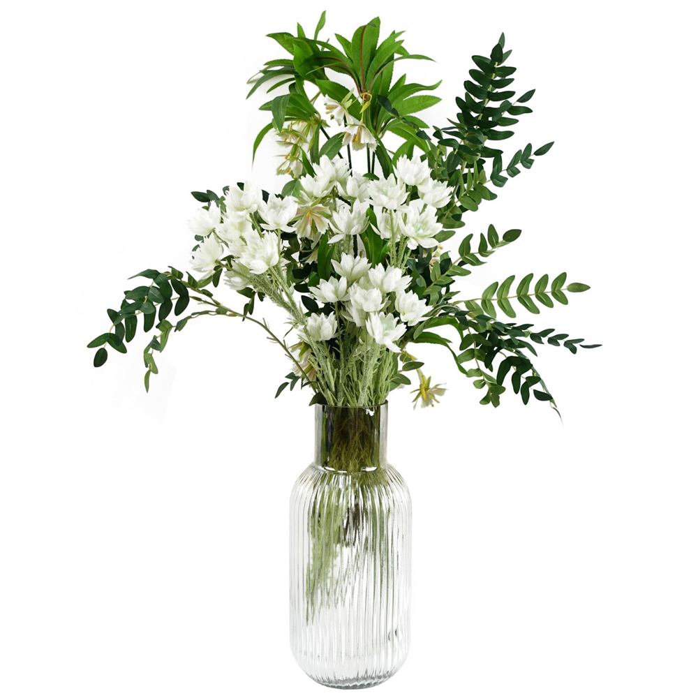 Leaf Ridged Ombre Glass Vase 34cm Image 4