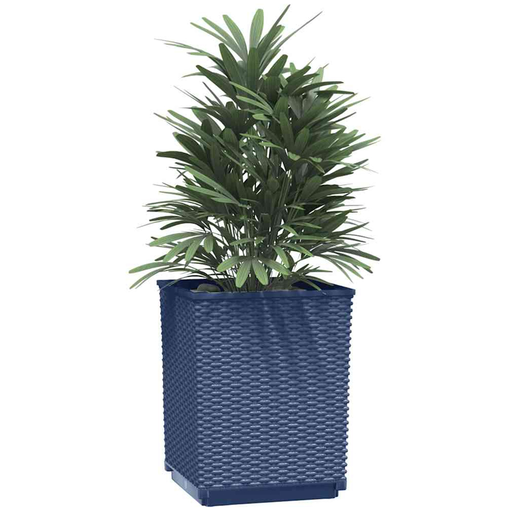 vidaXL Grey Plastic Garden Planter 37 x 30 x 30cm 2 Pack Image 2