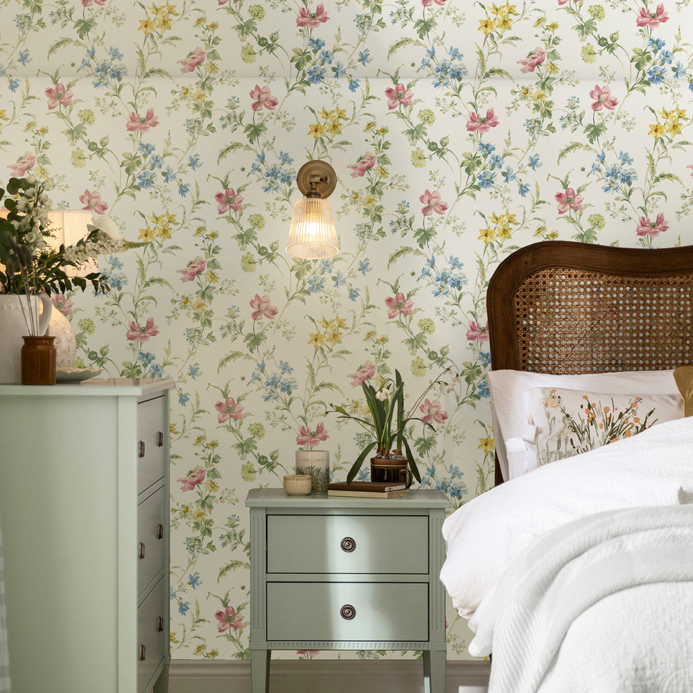 Laura Ashley Poppy Meadow Multi Wallpaper Image 3