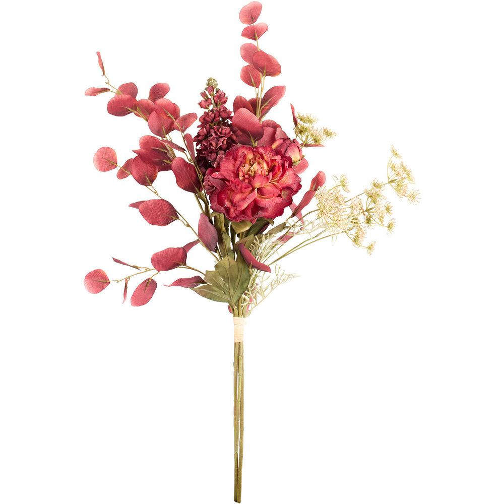 Delphinium and Peony Artificial Bouquet Burgundy Image 2