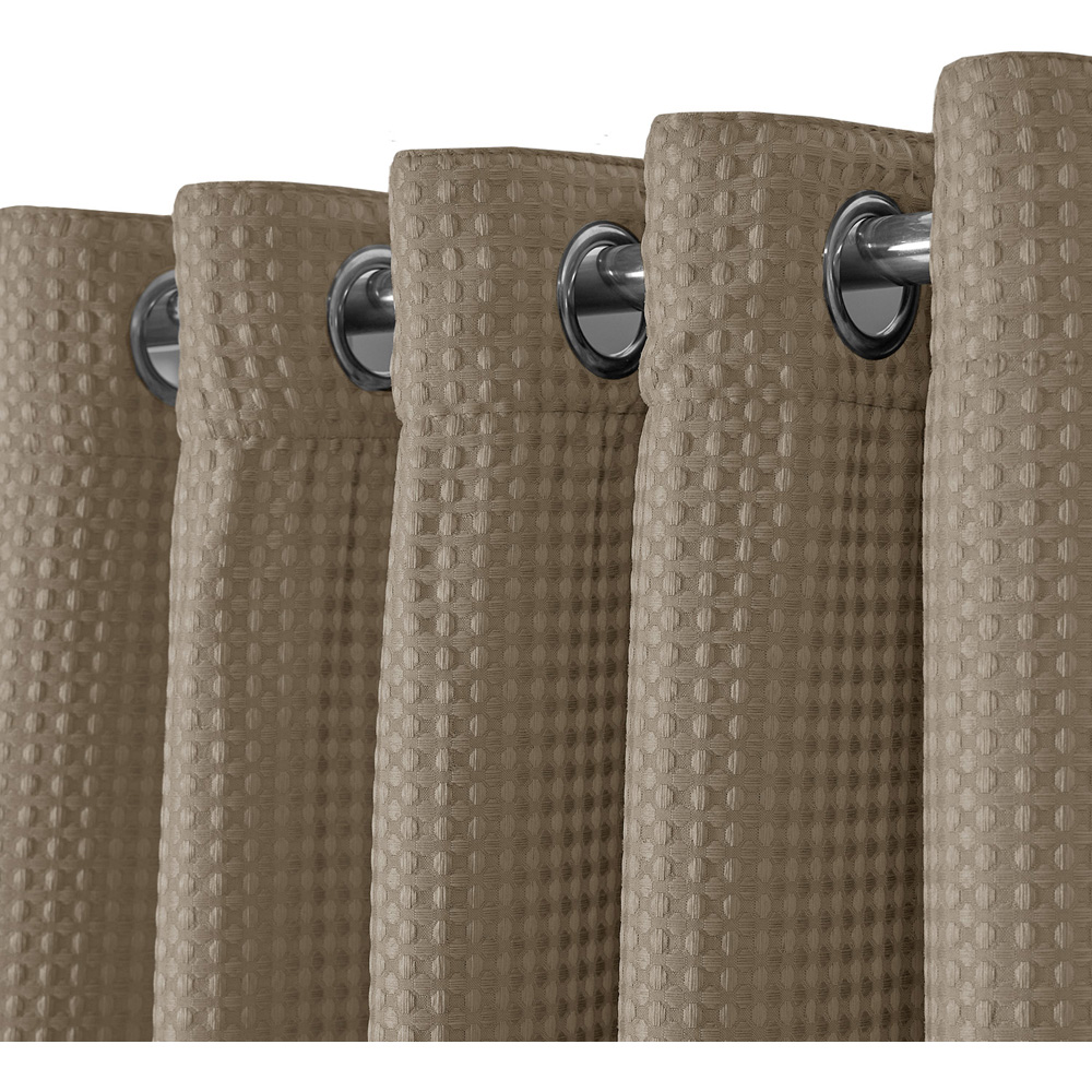 Velosso Waffle Natural Blackout Curtains 183 x 116cm Image 3