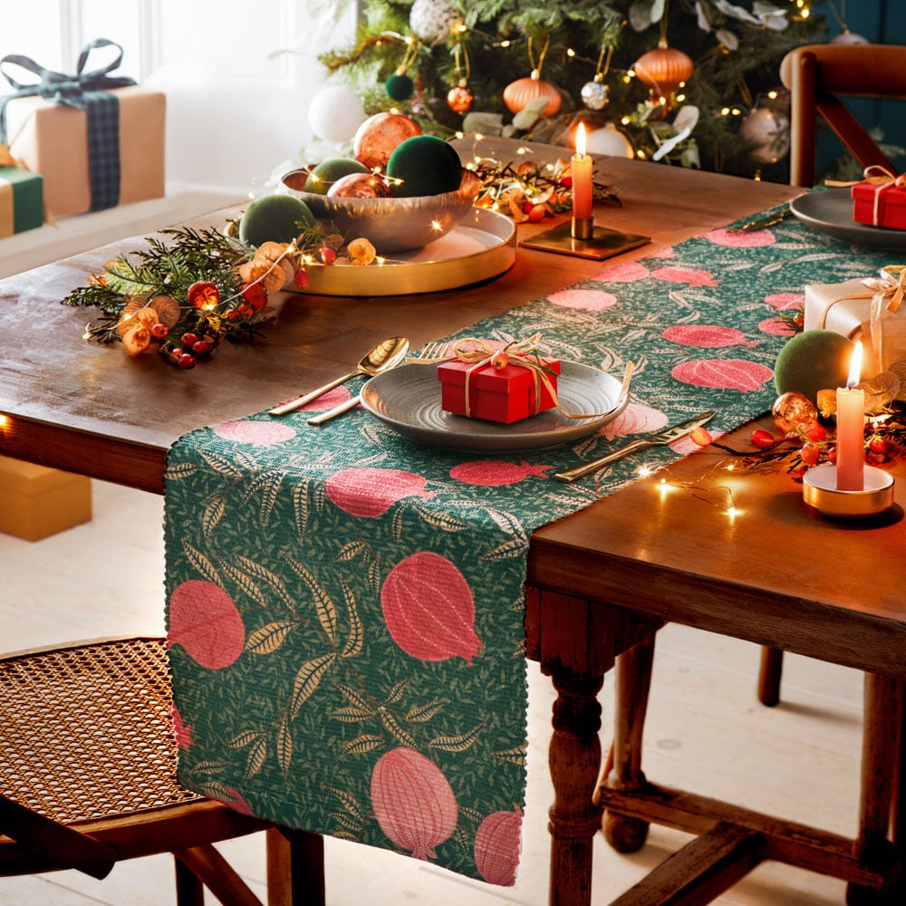 Paoletti Green Pomegranate Trending Table Runner 180 x 35cm Image 5