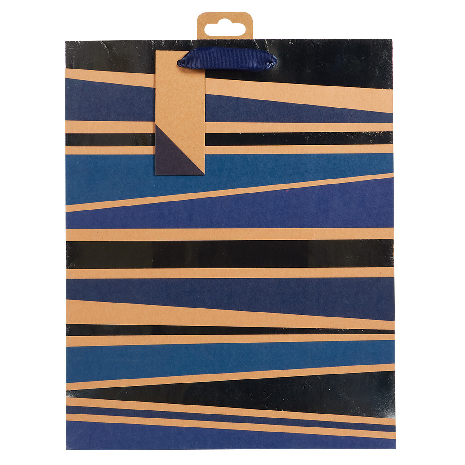 Pack of 2 Geometric Navy Large Gift Bags Image 4