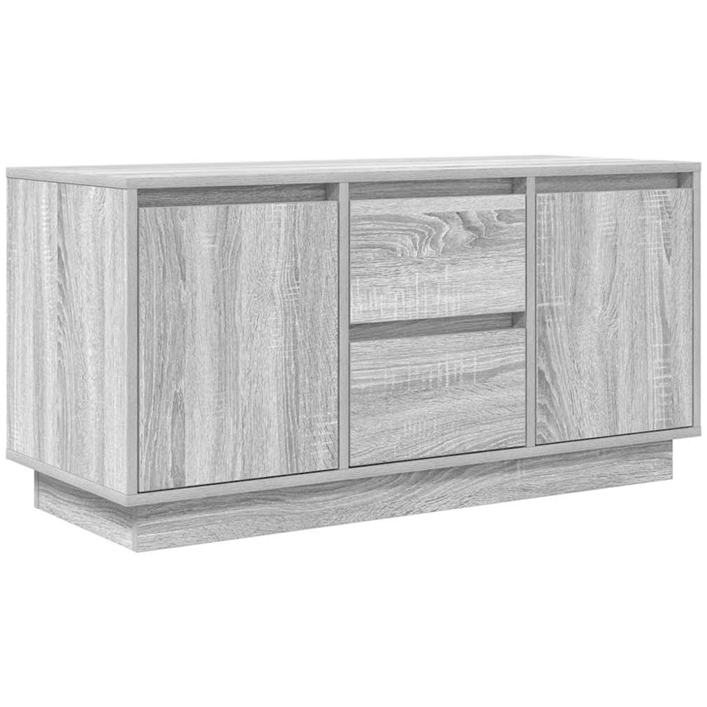 vidaXL 2 Door 2 Drawer Grey Sonoma TV Cabinet with RGB LED Lights Image 2