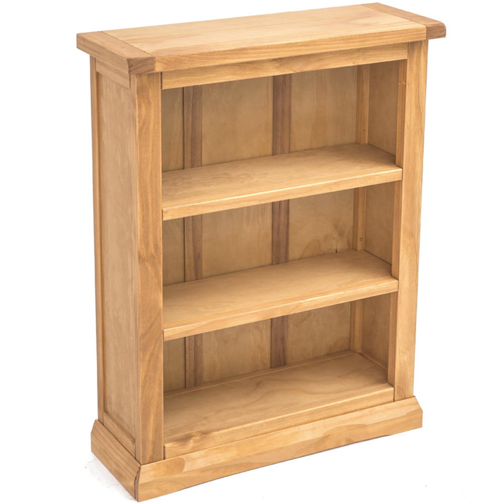 Lucca 3 Shelf Antique Waxed Bookcase Image 4