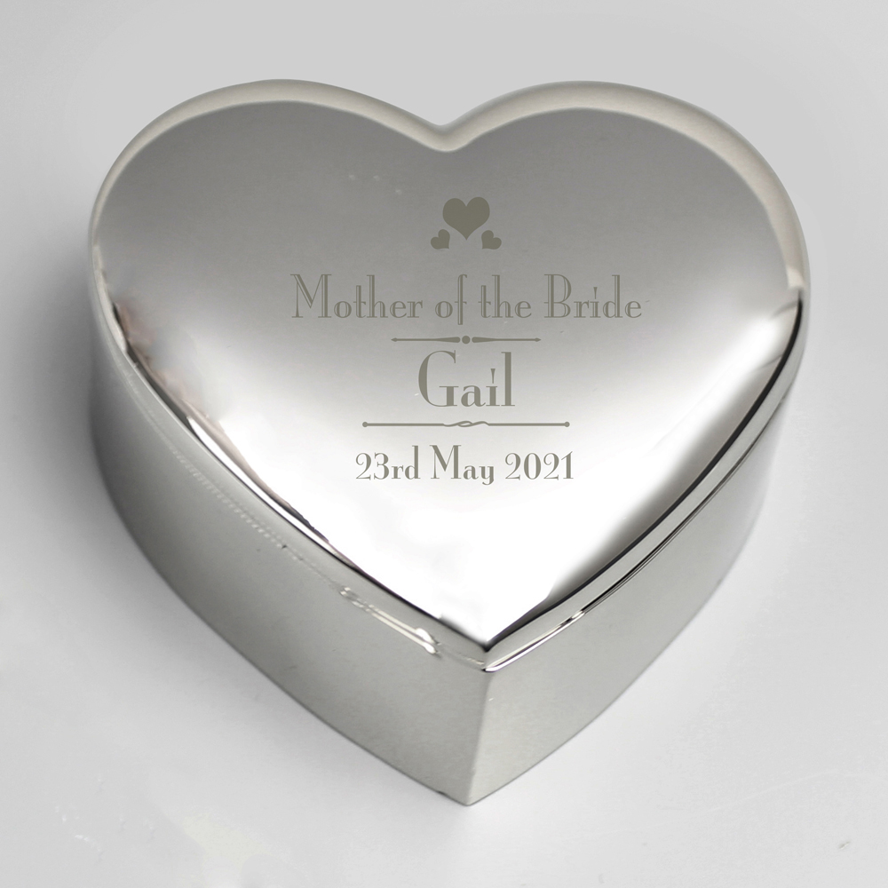 Personalised Memento Personalised Wedding Mother of the Bride Heart Trinket Box Image 3