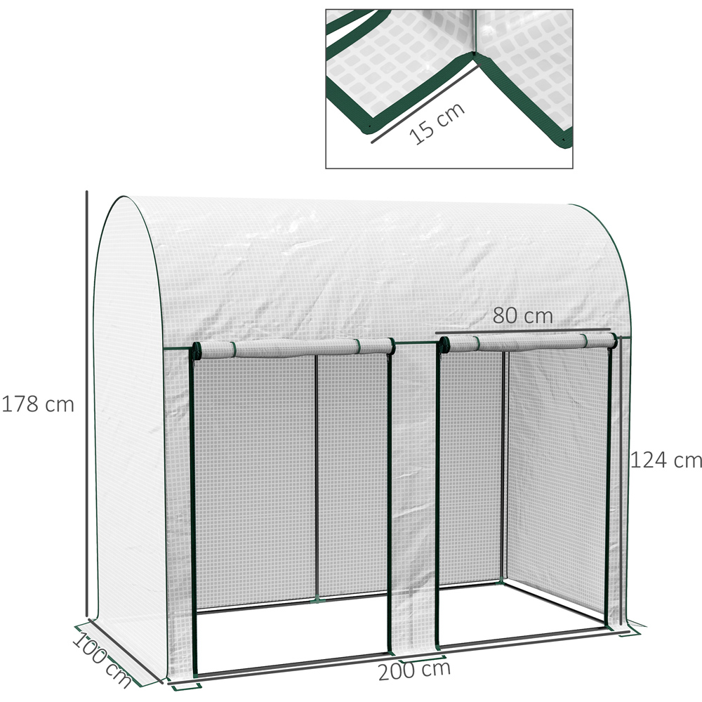 Outsunny 6.56 x 3.28ft Tomato Greenhouse with Roll Up Zipped Doors Image 9