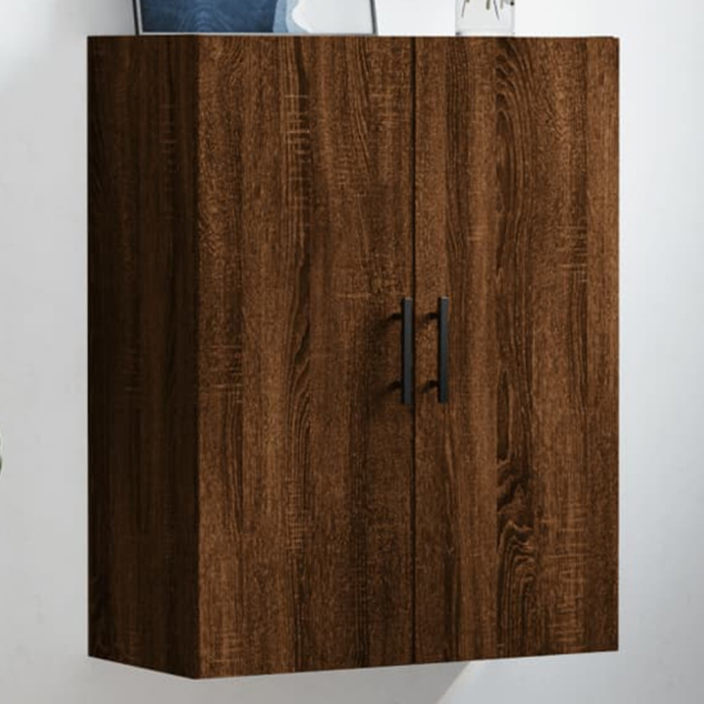 vidaXL 2 Door Brown Oak Wall Mounted Cabinet Image 1