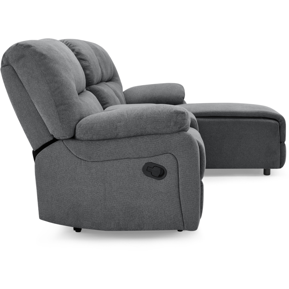Home Detail Jacob 3 Seater Dark Grey Right Hand Chaise Manual Recliner Sofa Image 7