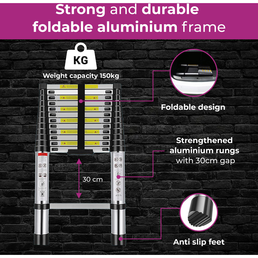 Neo Extendable Aluminium Foldable Telescopic Ladder 4.6m Image 6