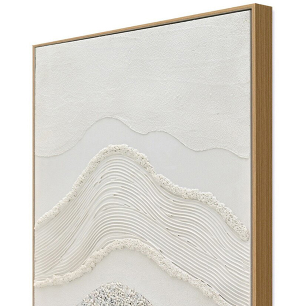 Textured White Abstract Framed Canvas Image 5