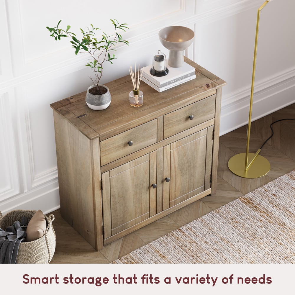 Vida Designs Panama 2 Drawer Pine Sideboard Image 7
