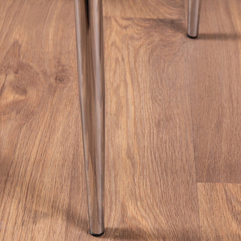 Furniturebox Copeland Valera Marble Effect 4 Seater Dining Set White Mustard and Chrome Image 8