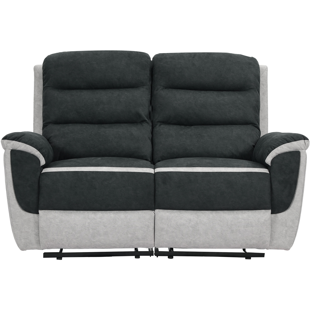 Comfy Living 5 Seater Two Tone Contrast Fabric Recliner Sofa Set Image 3