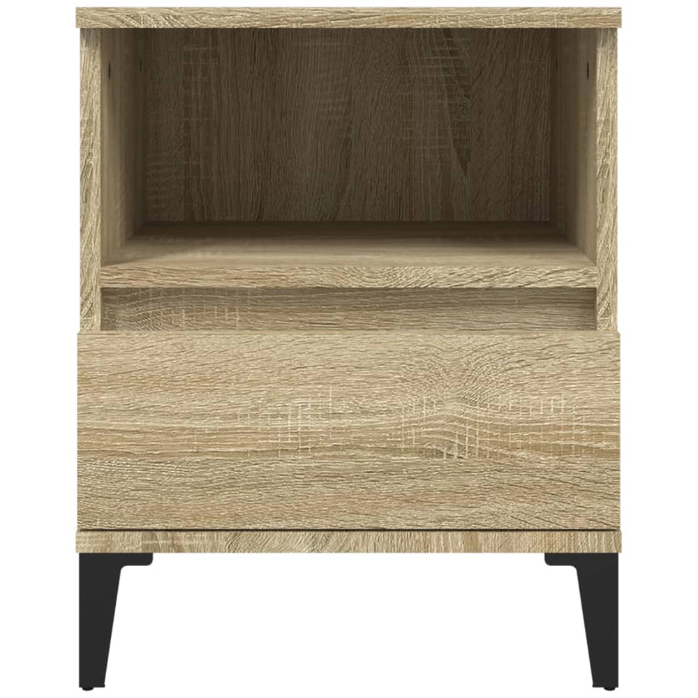 vidaXL Single Drawer Single Shelf Sonoma Oak Wooden Bedside Cabinet Image 6