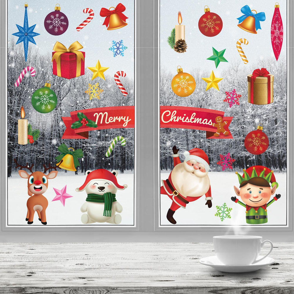 Walplus Colourful Christmas Crew Double-Sided Window Stickers 59 Piece Image 3