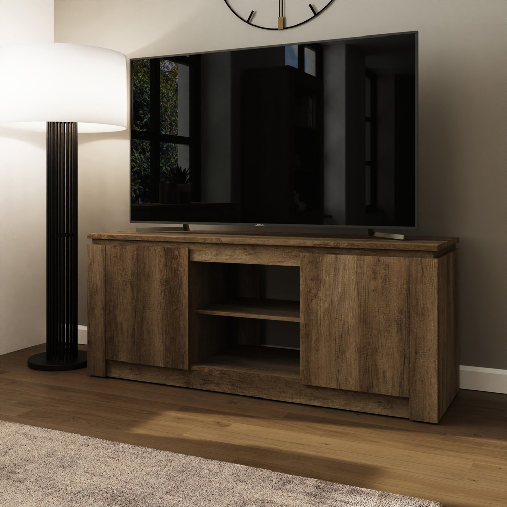 GFW Canyon 2 Door 2 Shelf Oak TV Unit Image 8