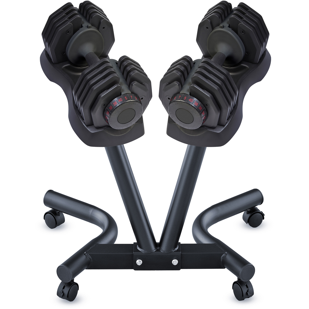 Strongology Adjustable Dumbbell Set with Universal Floor Stand 40kg 2 Pack Image 8