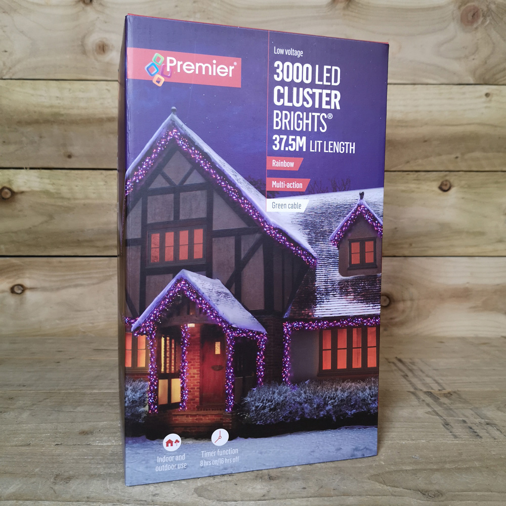 Premier ClusterBrights 3000 Rainbow LED Multi-Function Green Cluster Light 37.2m Image 9