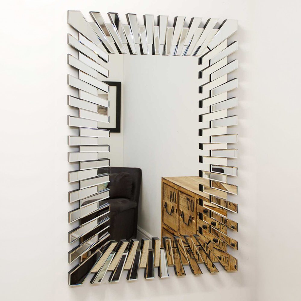 Starburst Stylised All Glass Wall Mirror 120 x 82cm Image 2