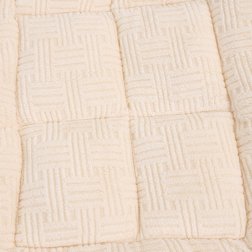 Living and Home Super King Size Light Beige Quilted Mattress Topper Image 5