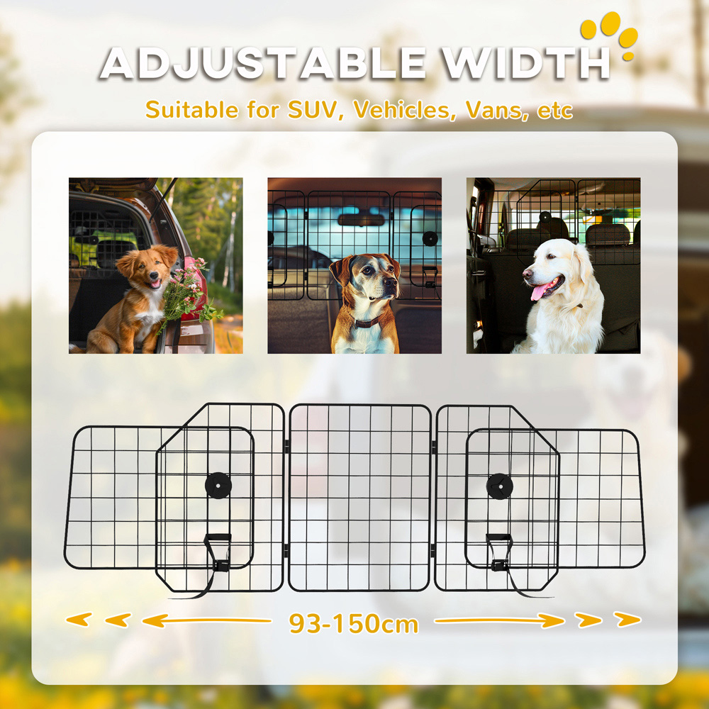 PawHut Dog Car Barrier with Adjustable Width Image 5