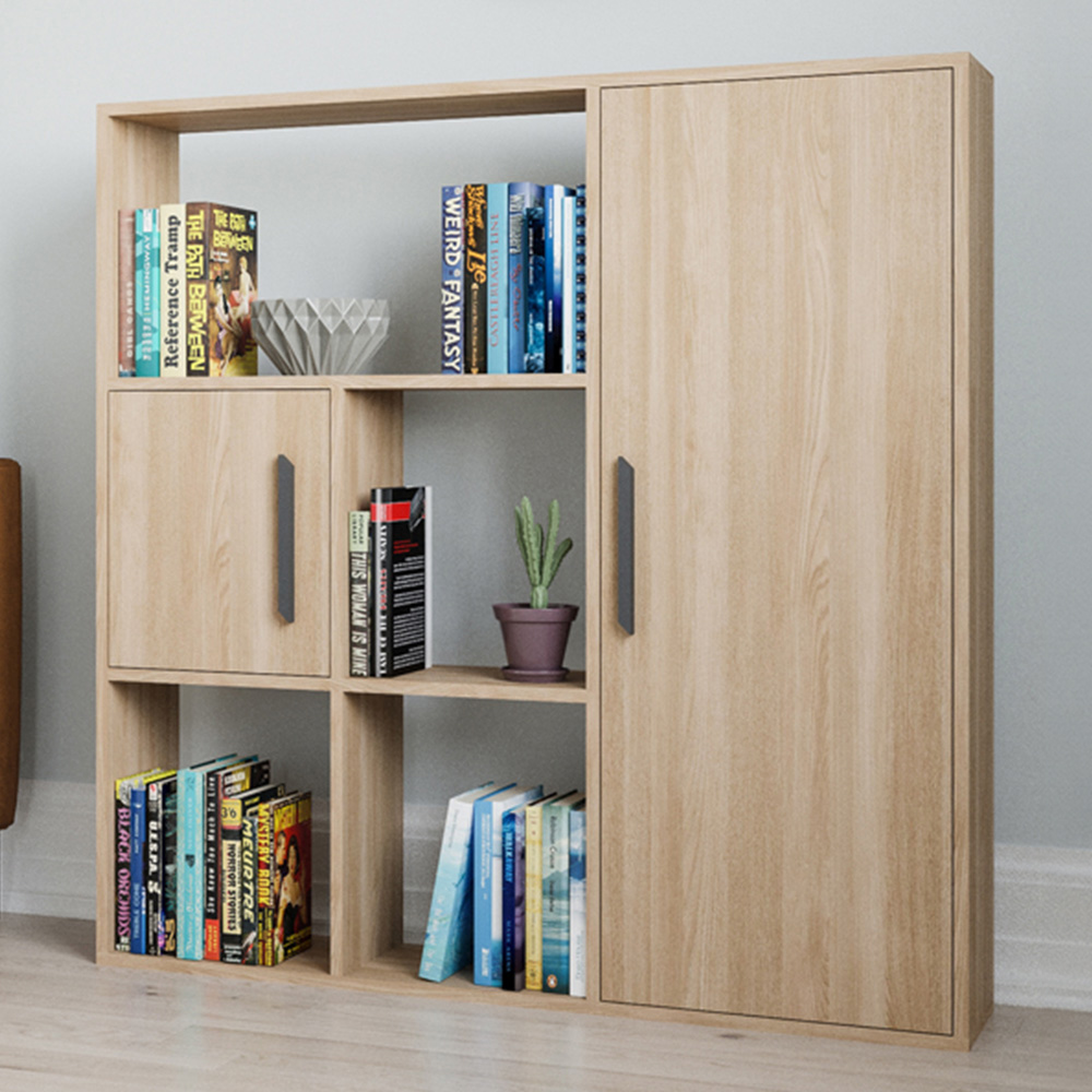 Decorotika Ridge 2 Door 4 Shelf Oak Bookcase Image 1