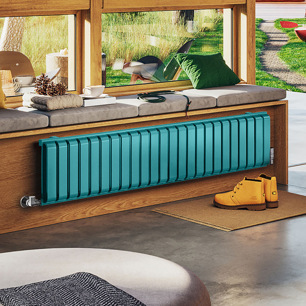 Terma Warp Room 3317 BTU Matt Teal Radiator 330 x 1565mm Image 2