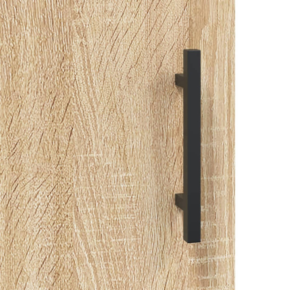 vidaXL 3 Door 3 Drawer Sonoma Oak Glass Highboard Image 9