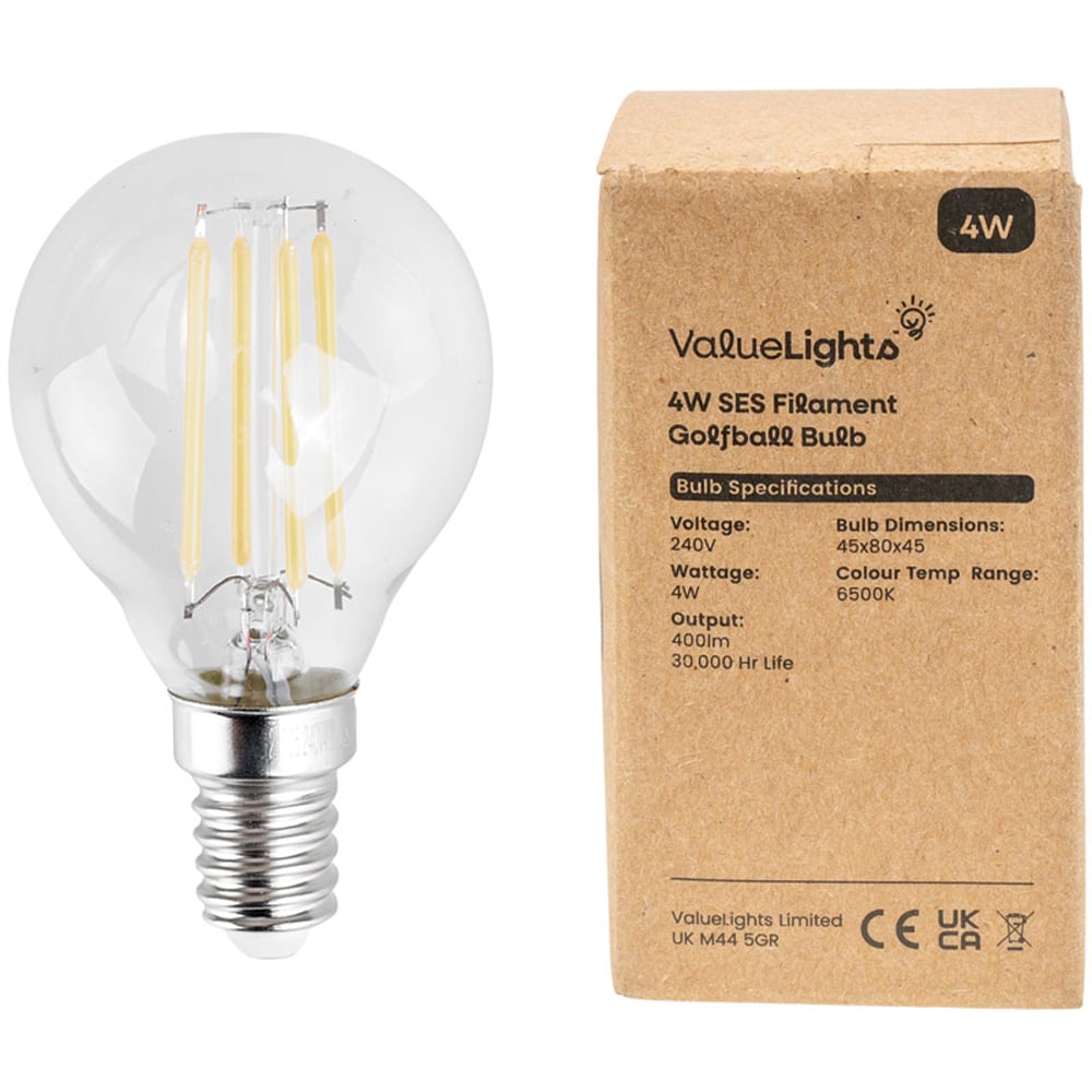 ValueLights Vintage 4W 6500K E14 Golfball LED Light Bulb 6 Pack Image 2