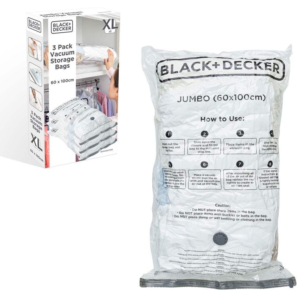 Black + Decker Extra Large Vacuum Storage Bag 3 Pack Image 2