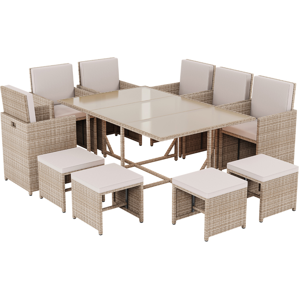GARDEN VIDA Cuba 10 Seater Natural PE Rattan Garden Dining Set Image 2