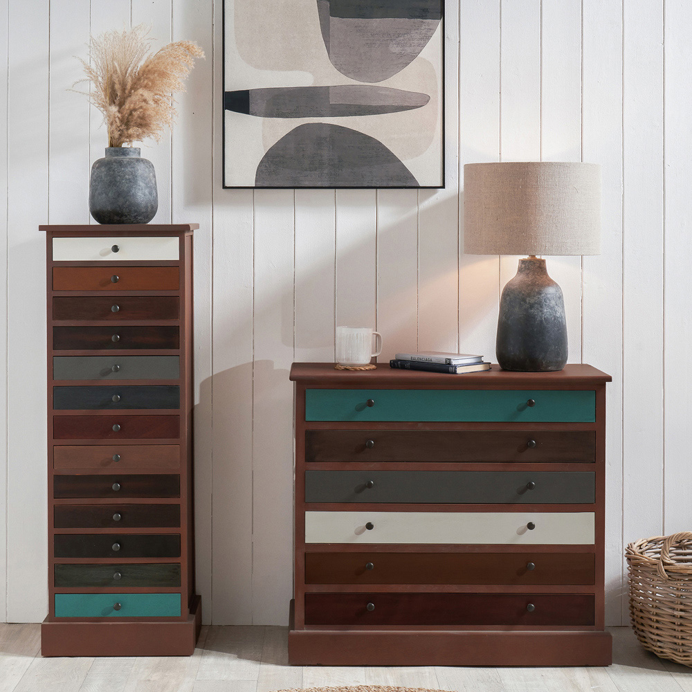 Pacific Lifestyle Loft 6 Drawer Multicolour Pine Wood Chest of Drawers Image 5