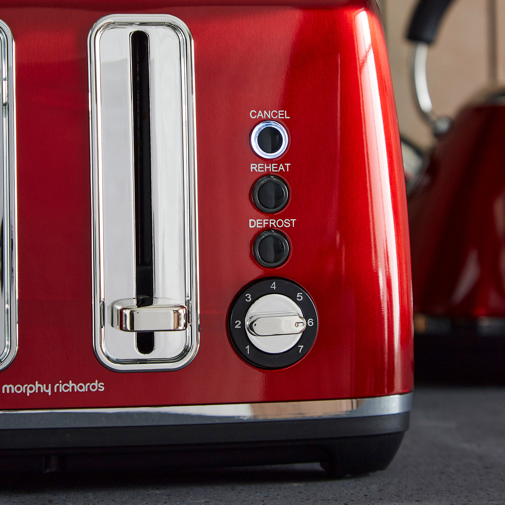Morphy Richards Accents 242048 Red 4 Slice Toaster 2200W Image 4