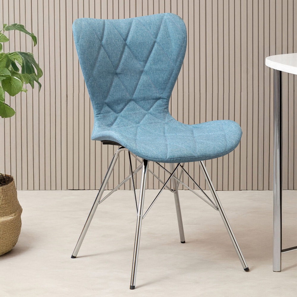 Premier Housewares Stockholm Blue Dining Chair Image 3