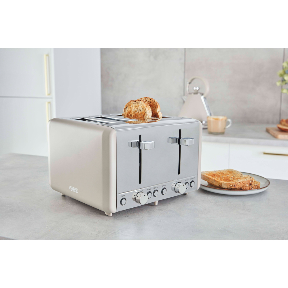 Tower Cavaletto EEJB186 Latte 4 Slice Toaster with 1.7L Kettle Set Image 2