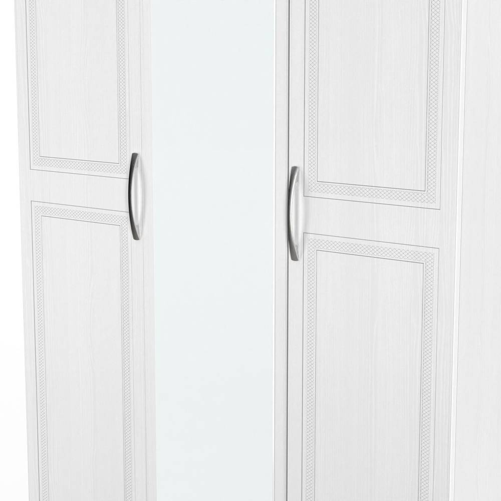 Crowndale Dorset 3 Door Signature White Mirrored Wardrobe Ready Assembled Image 5