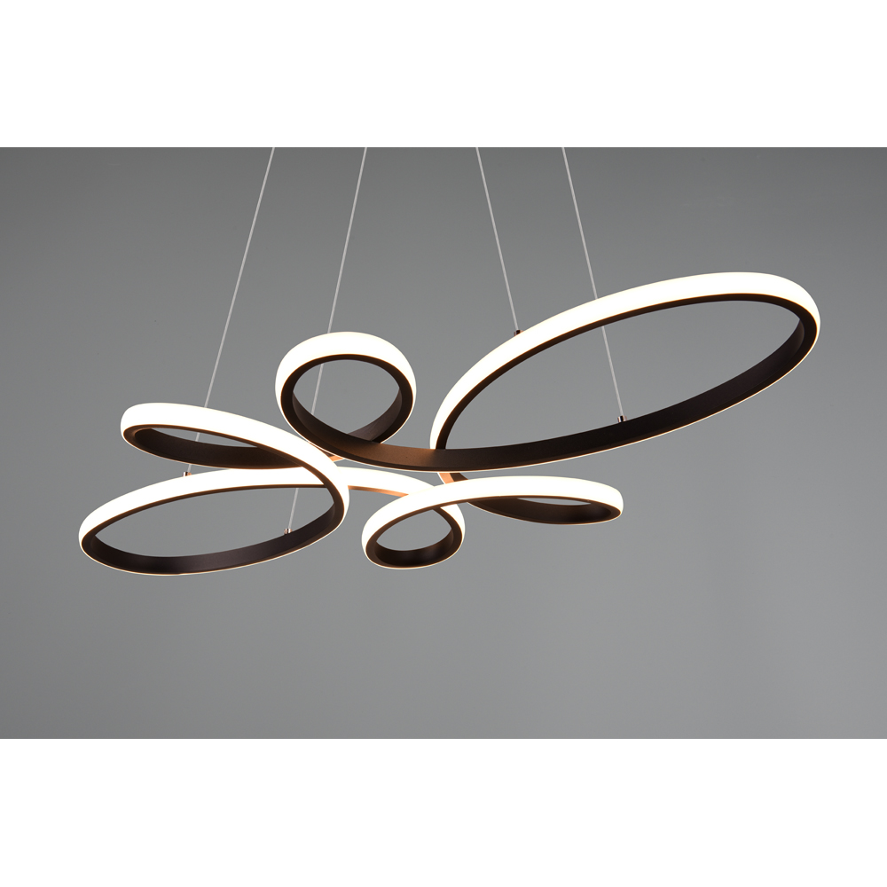 TRIO Fly Black Matt Integrated LED Ceiling Pendant Light Image 7