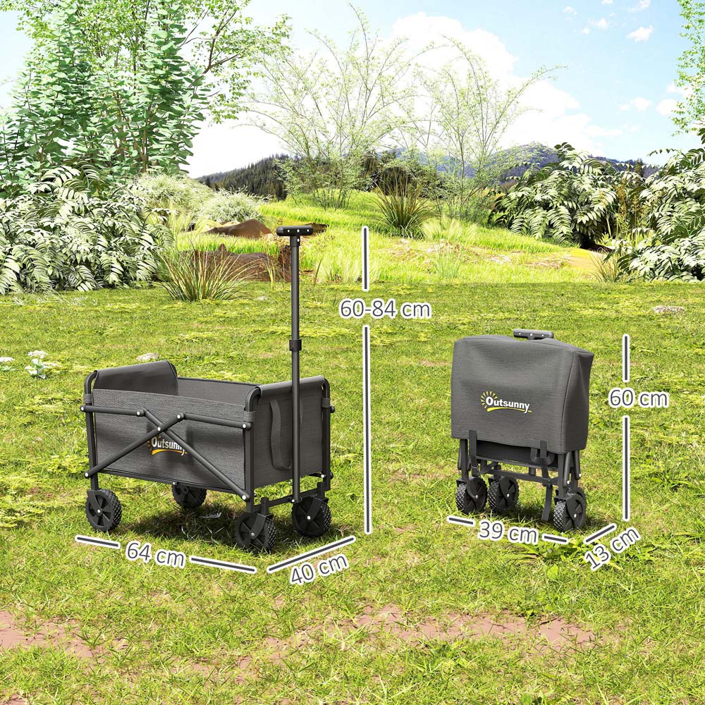 Outsunny 41L Grey Heavy Duty Folding Garden Trolley Image 9
