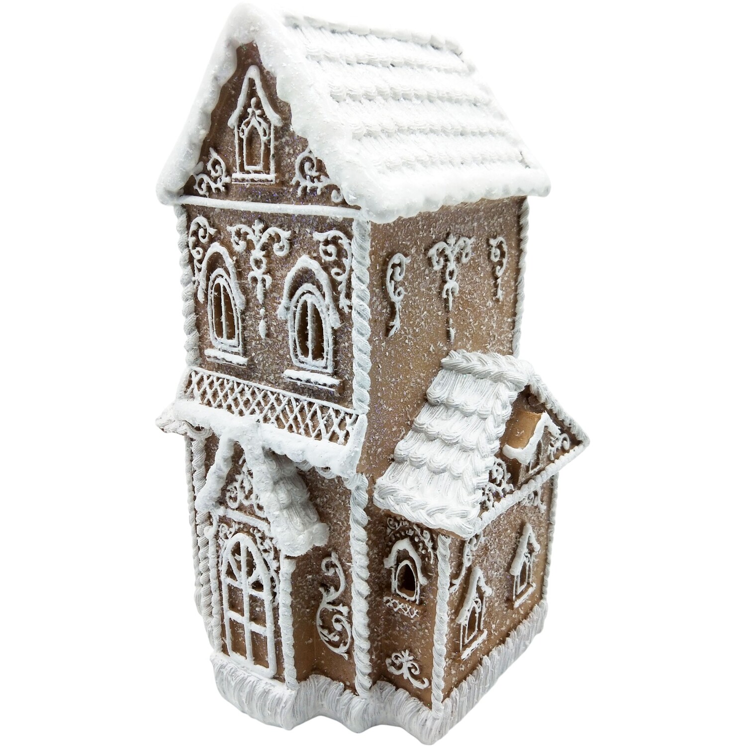 Gingerbread LED House DecorationBrown and White Image 15